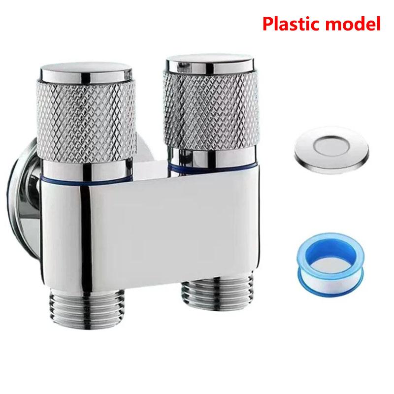 Universal Washing Machine Faucet Valve Automatic Water Stop Valve 3 Outlet Aluminum Alloy Faucet For Laundry Bathroom Angle Valve