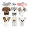 [BESTEVER] Fluffy Furries Plush Keychain Bag Charm - Shih Tzu Dog (46264) - Premium Rabbit Fur Mascot Keyring with Ring, Hook, and Silicone Zip Tie -