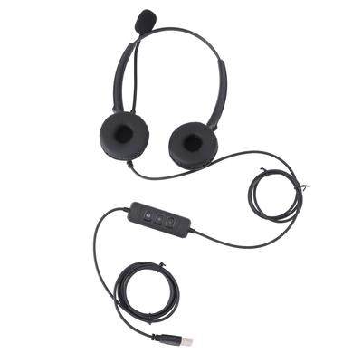 Telefon Headset USB-Stecker Einstellbare Lautsprecherlautstärke Kundenservice Kopfhörer mit Mikrofon für VOIP-Telefon