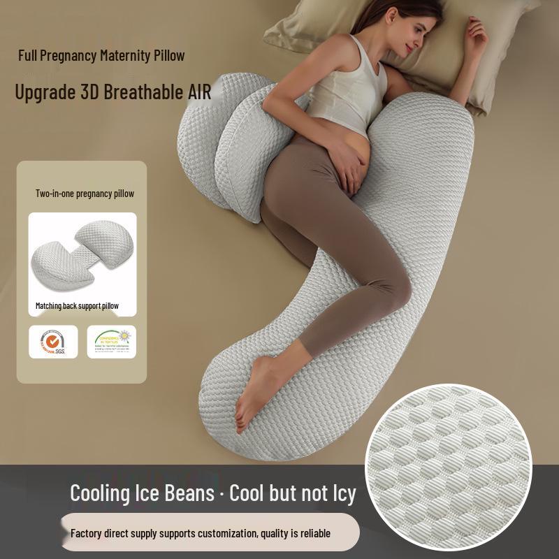 U-Shaped Pregnancy Pillow - Lumbar, Belly, and Back Support for Side Sleepers
