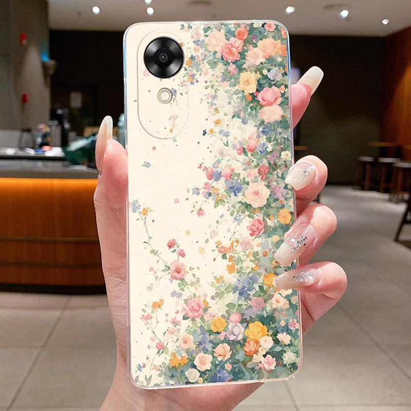 Jelly Case For OPPO A17K A17 CPH2477 CPH2471 Capa Flower Butterfly Bow Phone Cases OppoA17 A 17 17K 4G Soft Silicone TPU Cover