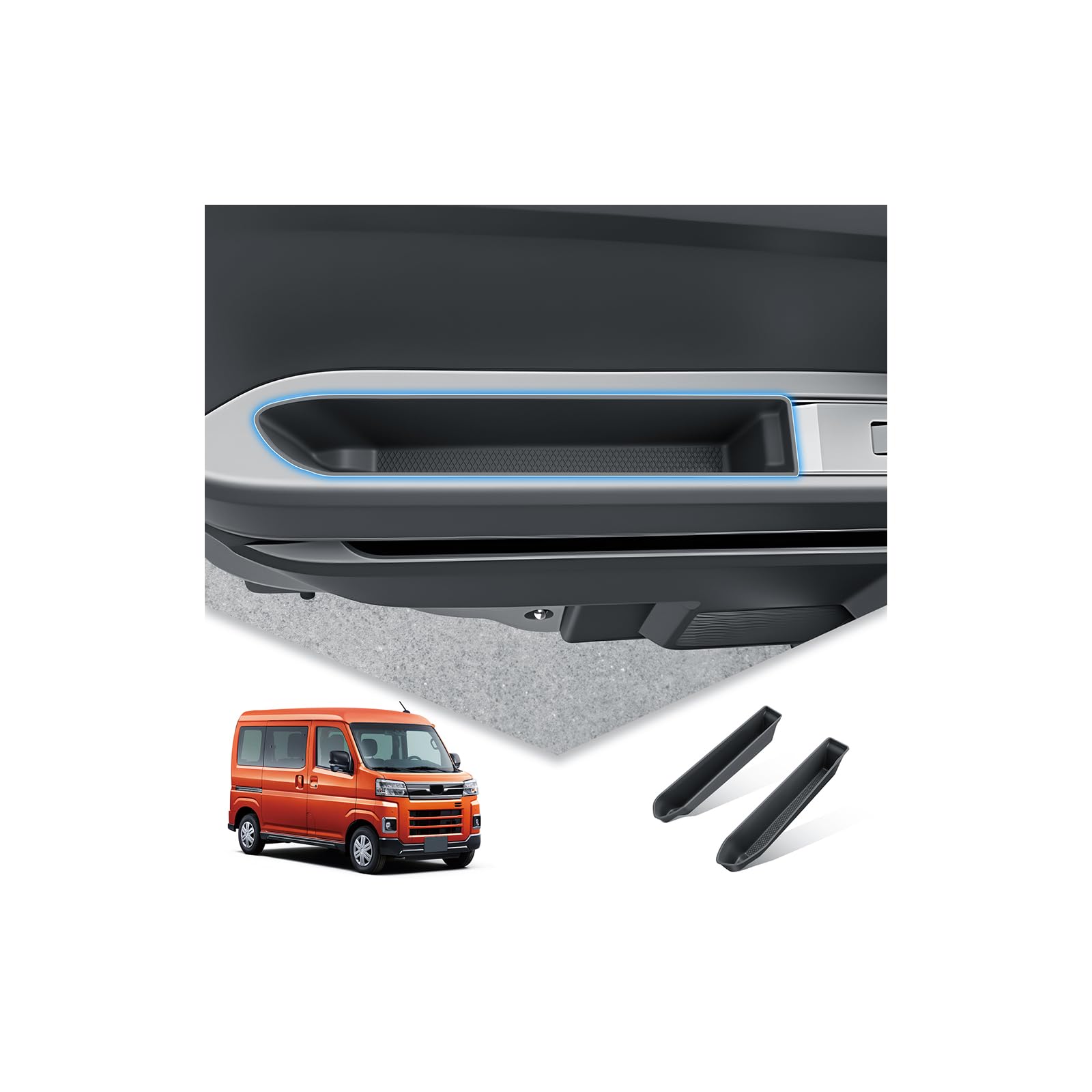 

BIBIBO Door Pocket Storage Box for Daihatsu 700 Front Door Handle Atrai Small Item Door Storage Hijet Interior Custom Interior 2 Pieces Atrai/Hijet чёрный