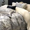 High count light luxury satin digital printed Tencel cotton four piece set