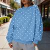 Women's Polka Dot Neck Sweatshirt, Lightweight Casual Pullover for Everyday Wear