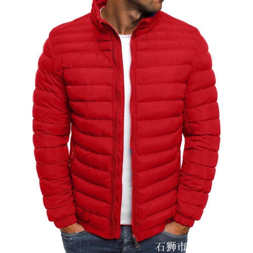 2025 European and American Autumn and Winter New Solid Color Cotton-padded Jacket Simple Atmosphere Men's Cotton Clothes