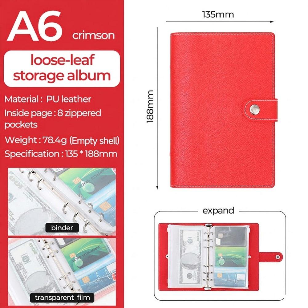 Macaron Money Organizer PU Leather Loose-leaf Notebook Durable Cash Saving Planner  Planner