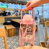 Water bottle summer plastic cup large capacity high value double drinking cup Korean version female student with straw children's water cup portable