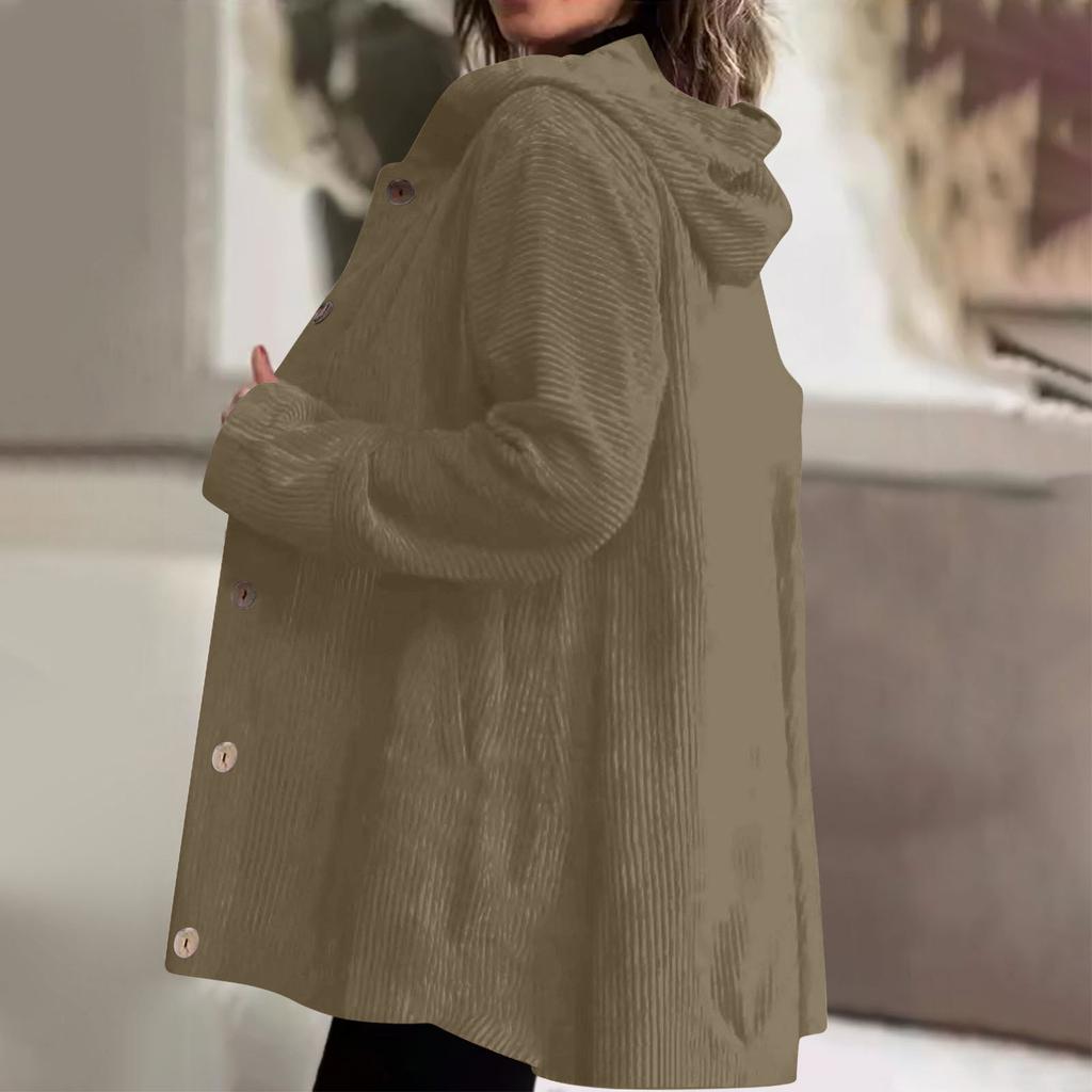 Dámská módní jednobarevná mikina s kapucí, dlouhým rukávem, knoflíkovou kapsou, volného střihu, pro běžné nošení