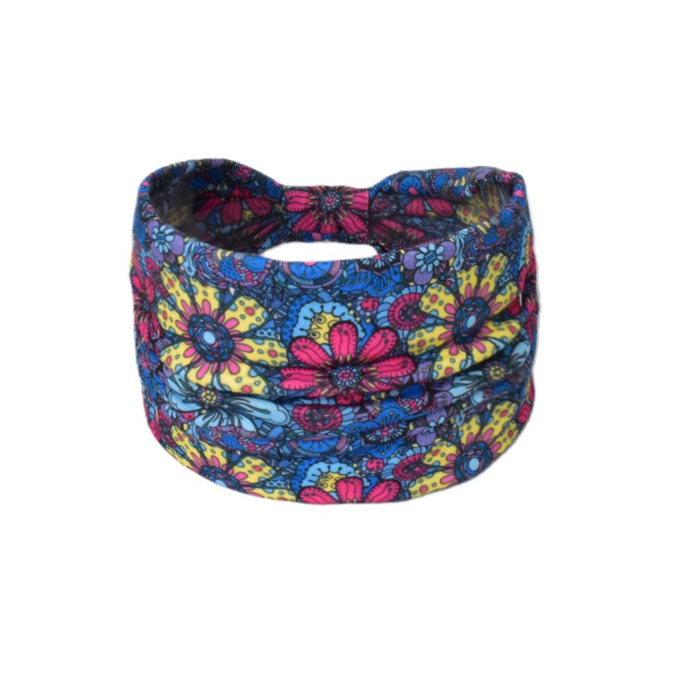 Women's Paisley Sport Yoga Headband - Sweat-Absorbing, Elastic Cotton, Bohemian Style