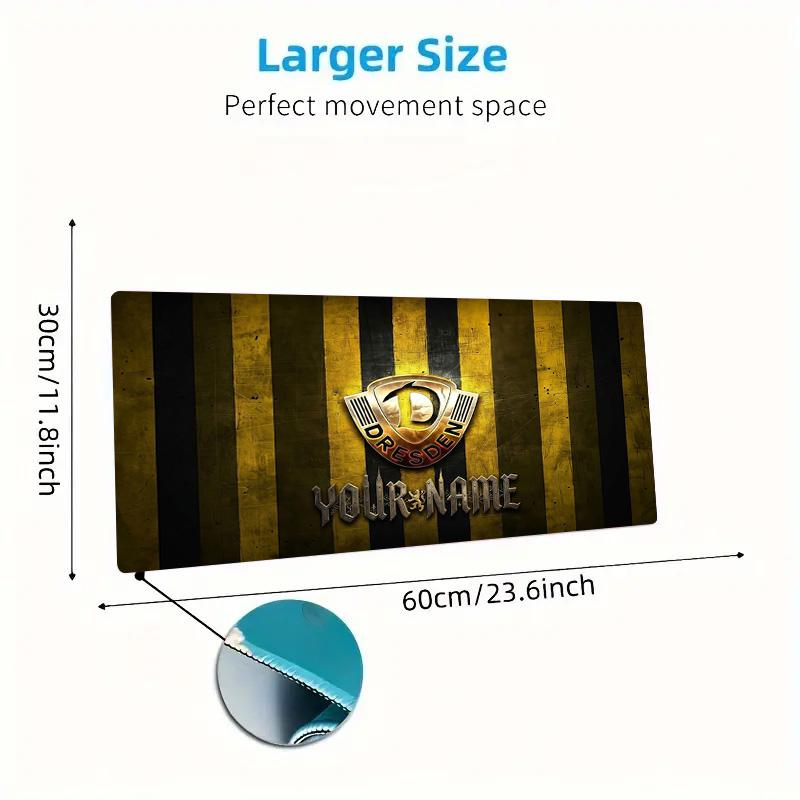 Dynamo Dresden Custom Name Large Size Mouse Pad Large Gaming Table Cushion Non-slip Laptop Tablet Big Mousepad XXL Mat Mini PC Playmat With Lock Edge