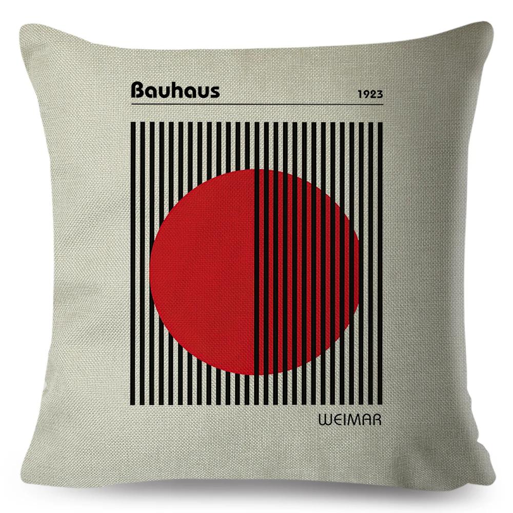 

Nordic Bauhaus Exhibition Unique Cushion Cover for Sofa Home Car Decor Double Print Pillowcase Polyester Throw Pillow Case 45x45cm18x18Inch
