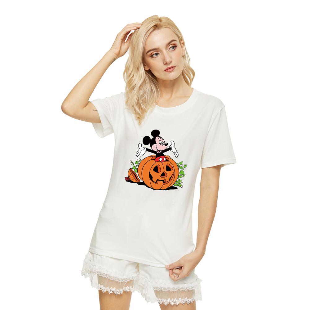 Mujer Moda manga corta Camisetas estampadas Cuello redondo Negro y blanco  Tops Verano Camisas cortas Bottoming Casual Manga corta comprar a buen  precio — entrega gratuita, reseñas reales con fotos — Joom