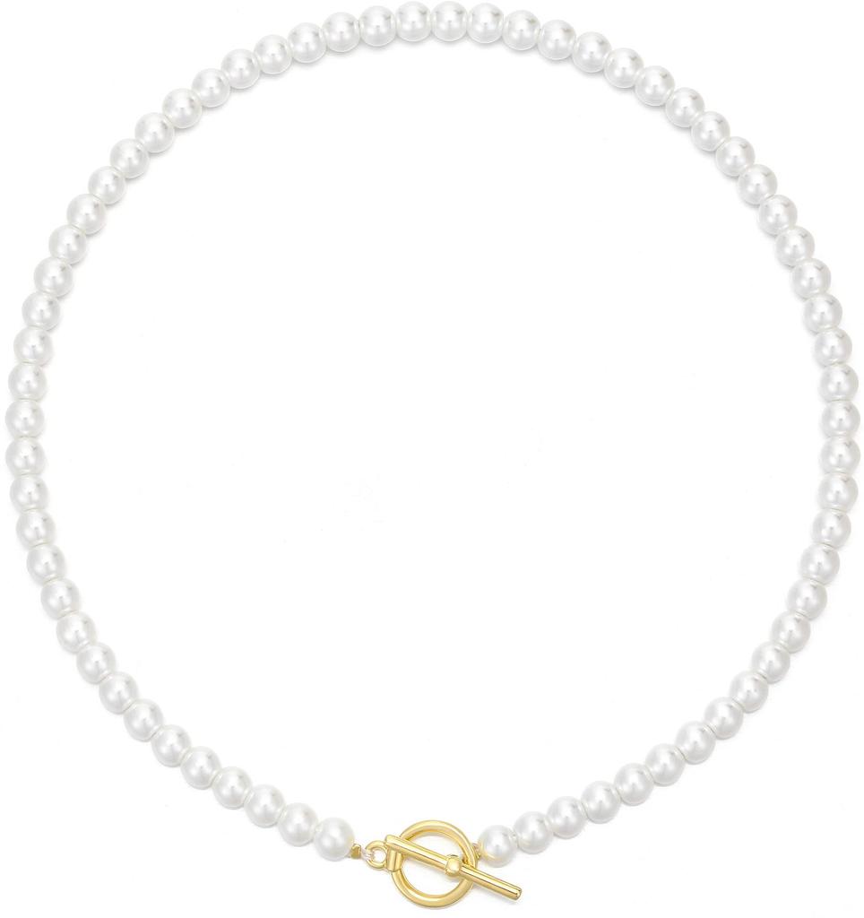 Popular glass pearl imitation bead necklace Bohemian OT buckle pearl necklace