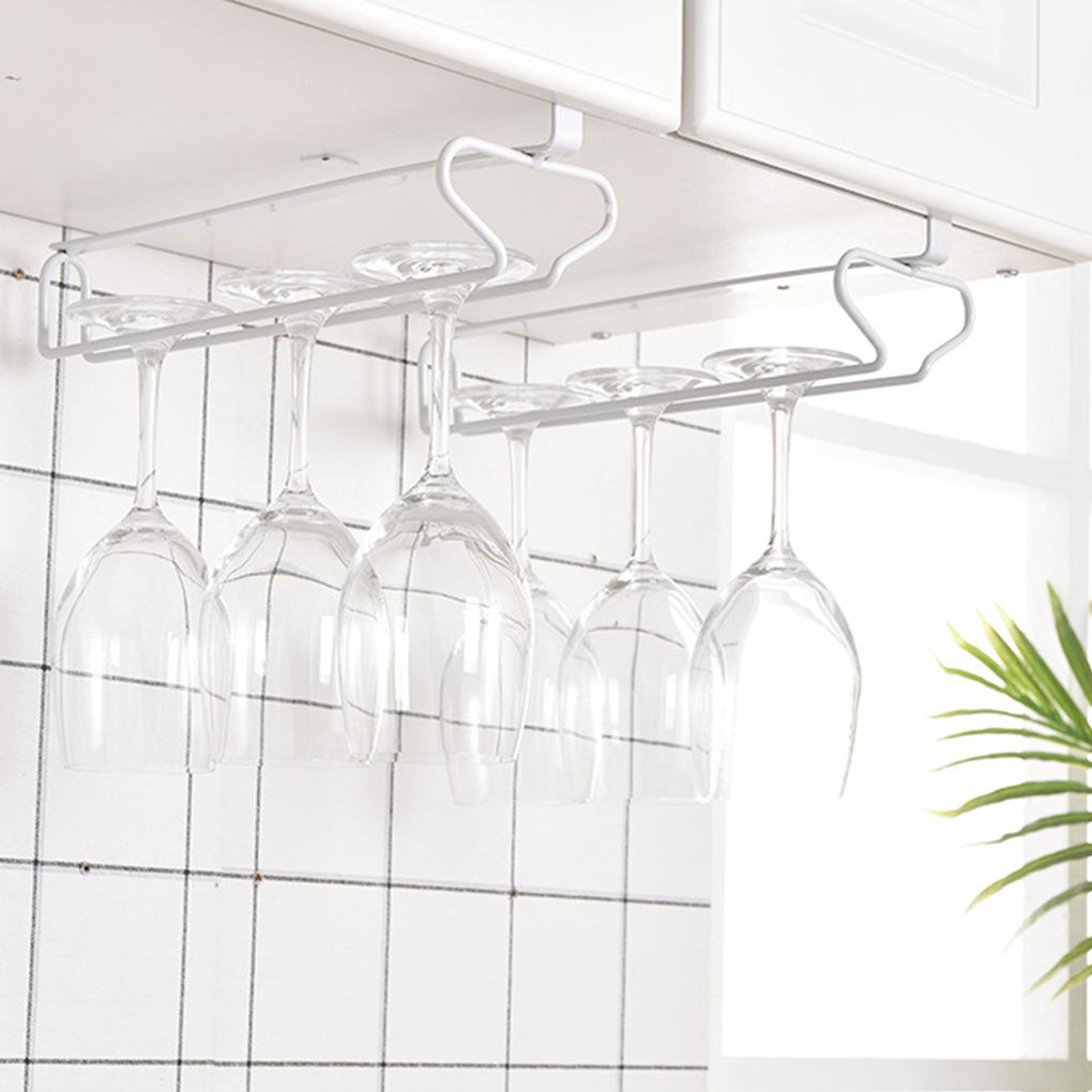 2pcs Iron Hanging Red Wine holderHousehold Foot Storage rackRed Wine Rack Made of ironInverted Wine Cup for Use