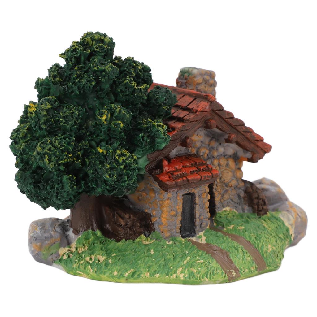 Landscape House Figurine Resin Village Hut Ornament Bonsai Decoration for Home Gardening