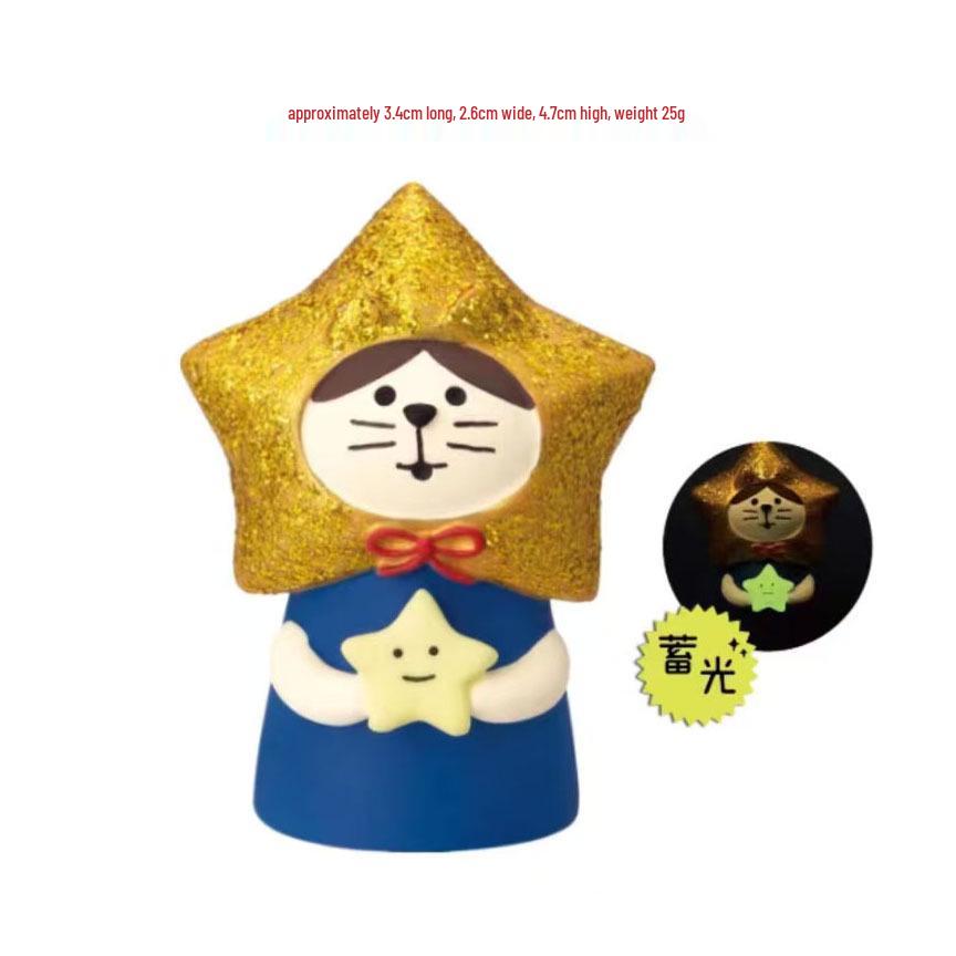 Ornamento di Natale Zakka Gatto Giapponese: Giocattolo Creativo in Resina Blind Box e Regalo Decorativo Trendy.