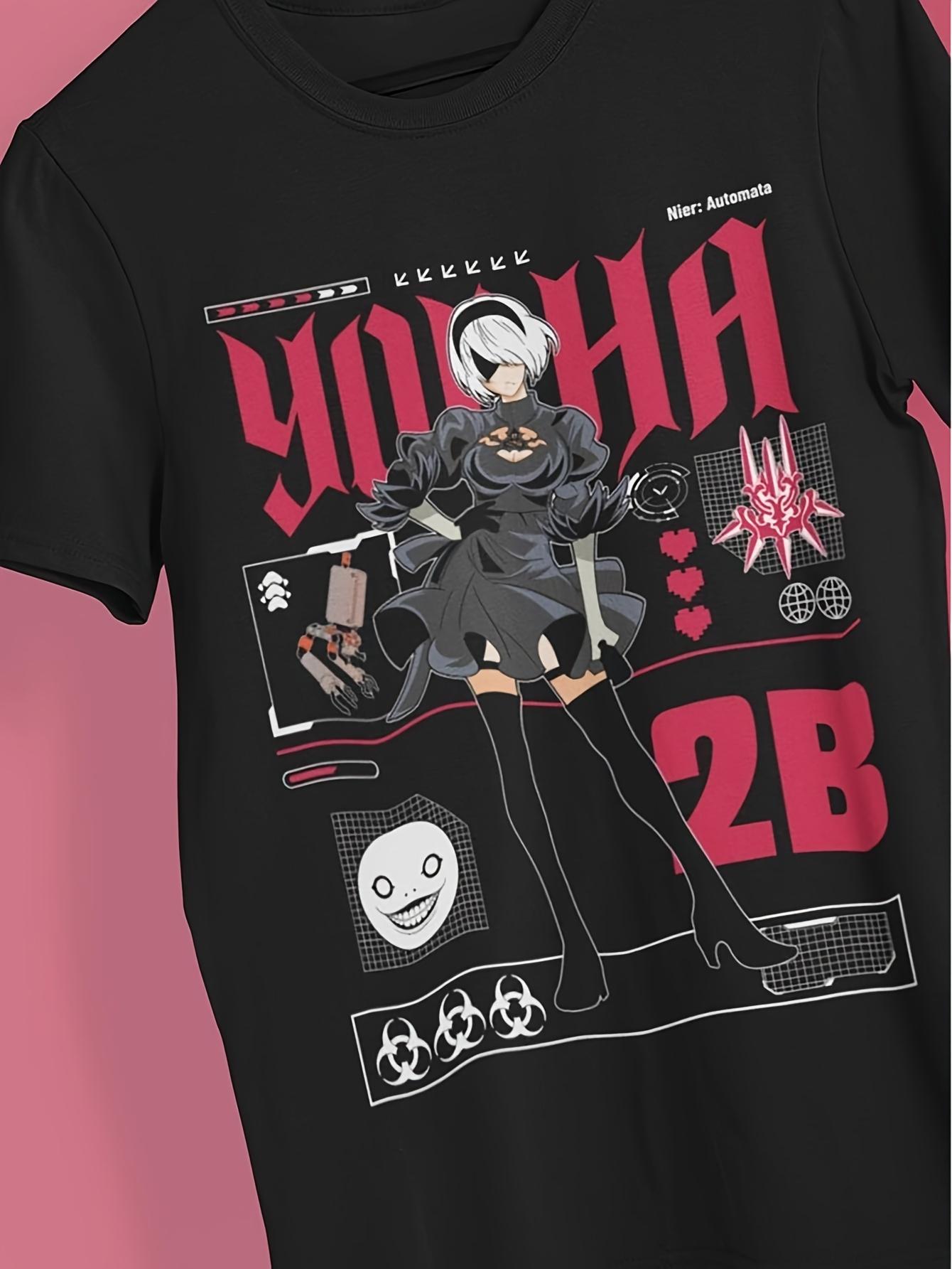 

N-N Ier AUTOMATA Unisex T-shirt | Game Player Gift, Video Game T-shirt Street Fashion, Patterned T-shirt Suitable for Any Sea... S разноцветный