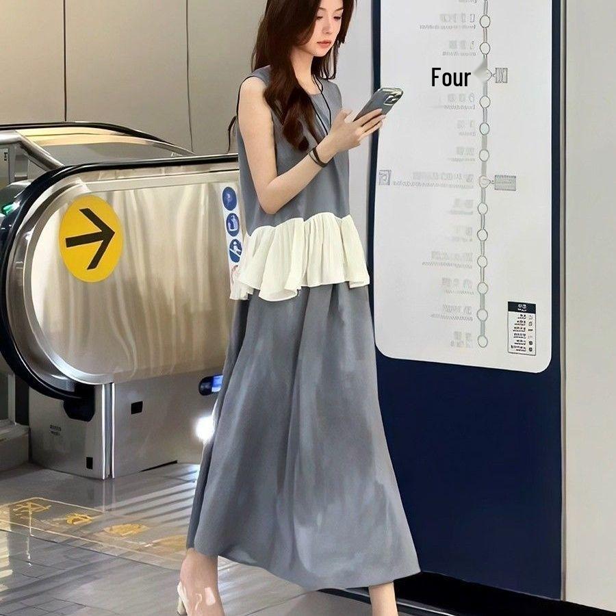 2026 Summer Ruffled Sleeveless Dress - Youthful Charm S under 47.5 kg