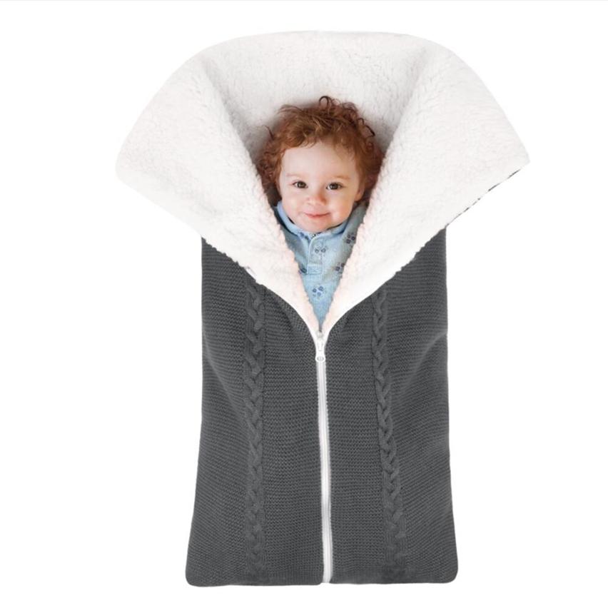Buy Knitted Blanket Stroller Wrap Baby Swaddle Blanket Fleece For