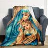 Virgin Mary Flannel Blanket Throw Blanket Soft Warm Sofa Bed Camping Car Home Decor Unique Christmas Gift C93016