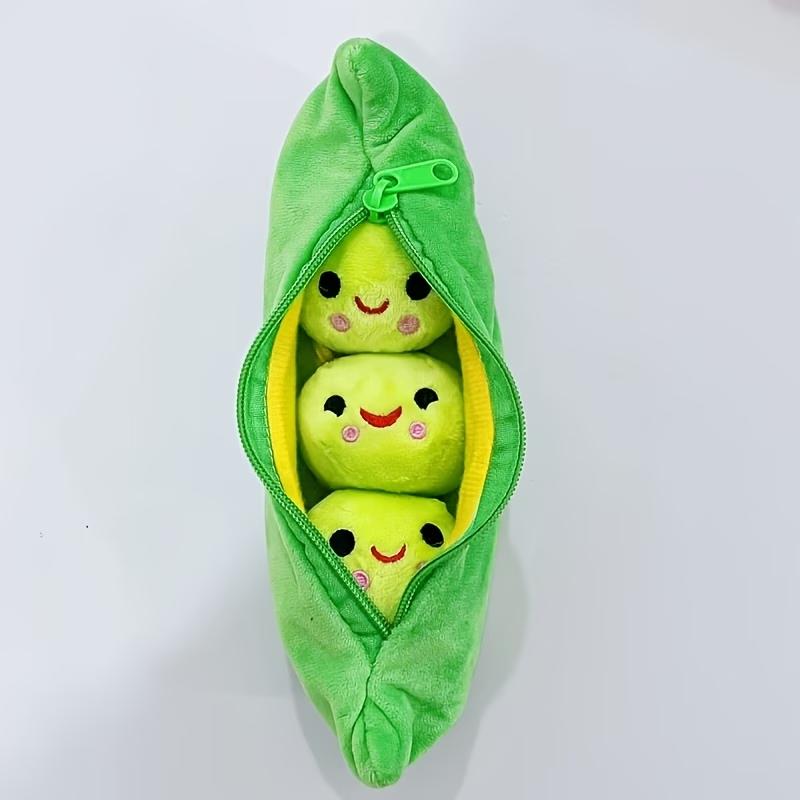 

1 cute pea pod plush dog pet toy for both cats and dogs, slow food chew toy with pea seeds, teeth health and relaxation toy 25cm