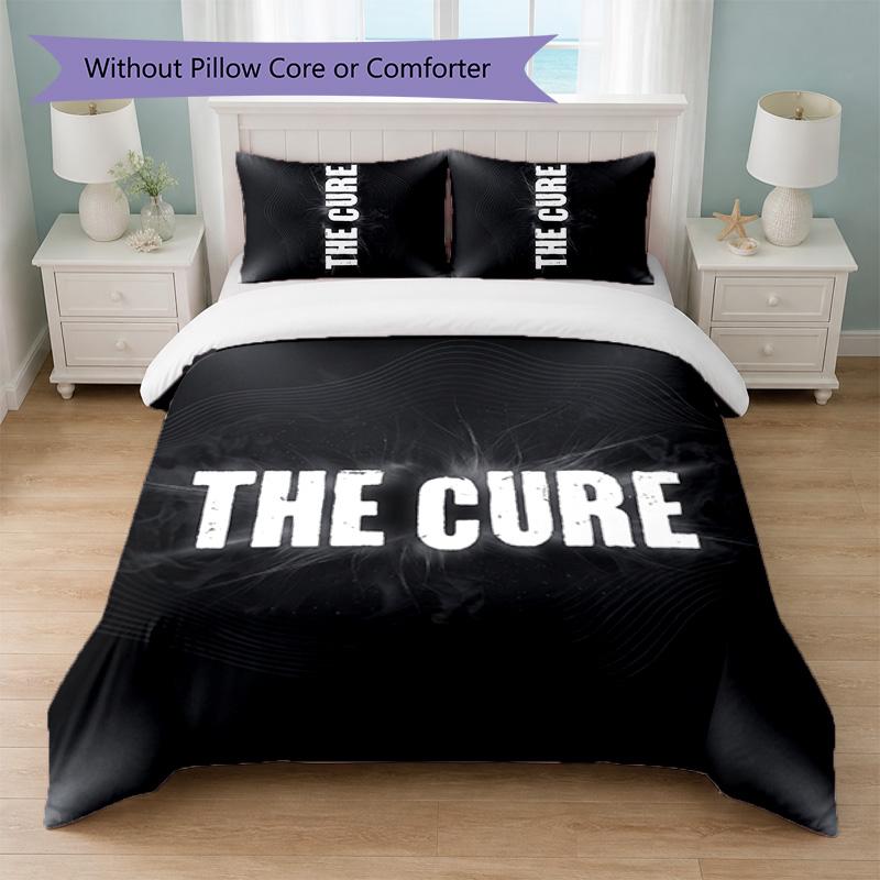 The Cure Print 3Pcs Bedding Set Duvet Cover With Two Pillowcases Soft Bed Linen For Household Bedroom
