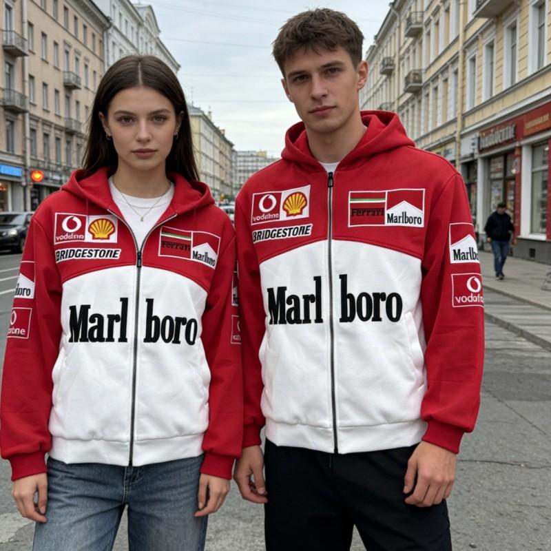 Marlboro Embroidered Patchwork Hoodie Unisex High-Quality