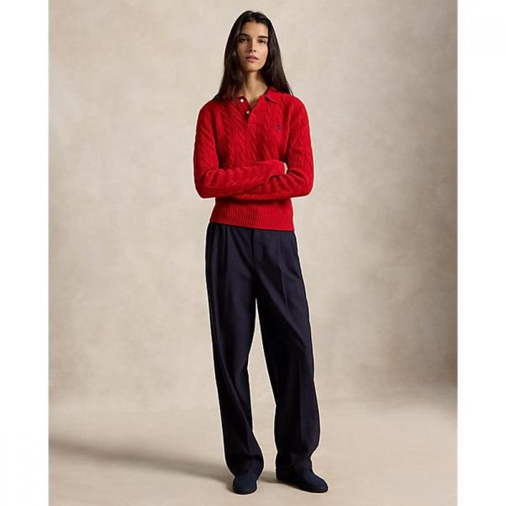 Polo Ralph Lauren Women S Cable Knit Wool caShmere Polo Sweater wmpoSwenc0216726