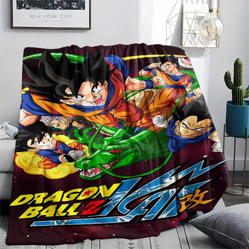 Dragon Ball Poster Druck Flanelldecke, Hohe Qualität, Bequem für alle Jahreszeiten, Heimdekoration, Wärme und Komfort, Perfekt für Weihnachtsgeschenke