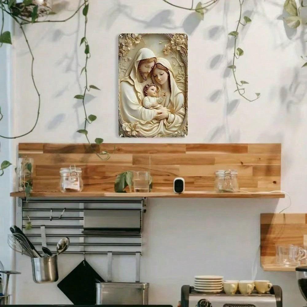 Holy Family Metal Wall Art Christmas Gift Tin Sign
