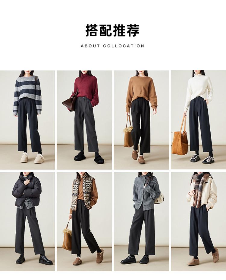 Simple Commuting Thick Straight Leg Pants for Women In Winter 2025