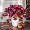 Fake Flowers for Outdoors Artificial Petunia Outdoors, Outdoor Planters, UV Resistant Petunias, Weatherproof Flower Bouquets Realistic Morning