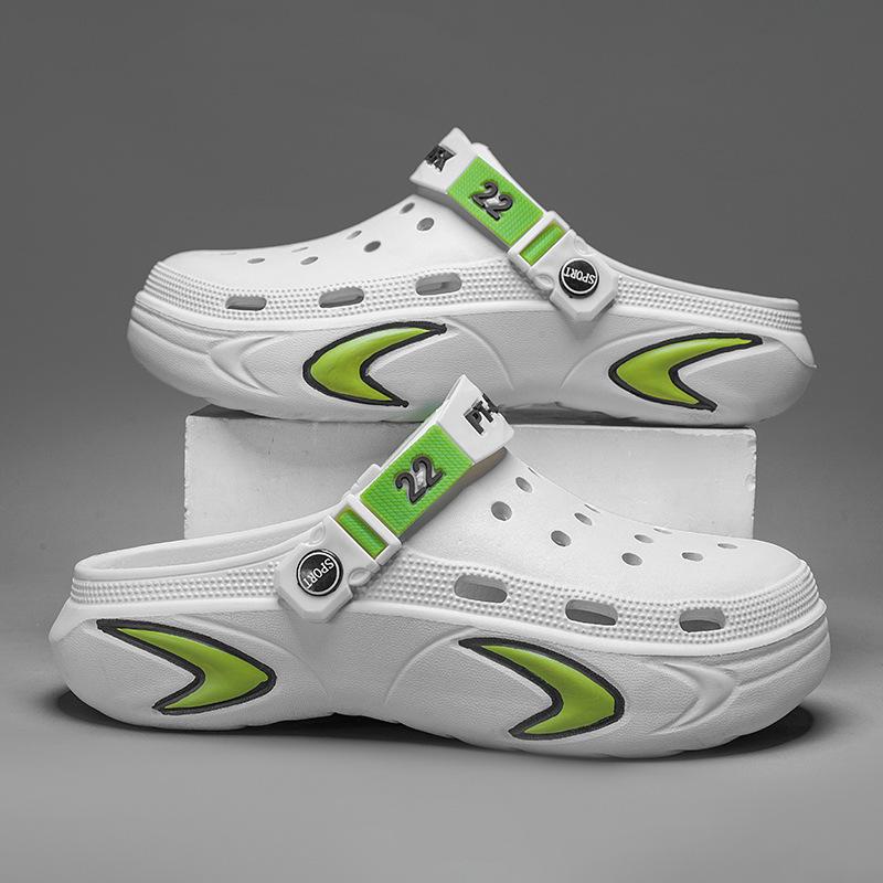 Baotou drag men's outer wear hole shoes men's trend outer wear casual beach shoes men's soft sole breathable tide sandals