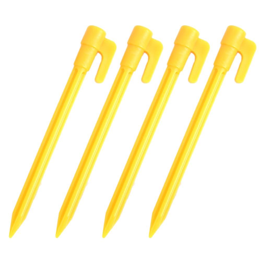 MUXSAM Plastic Pegs, Set of 4, Length 14.5cm, Lightweight, Outdoor
