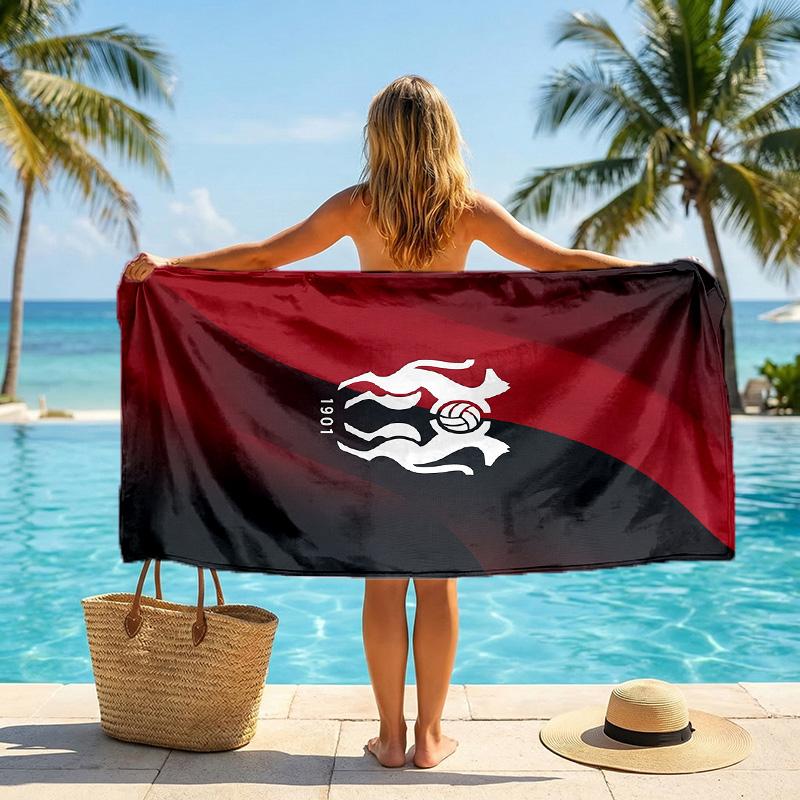 Stade Rennais FC Aufdruck Schnelltrocknendes Strandtuch Mikrofaser Saugfähig Tragbares Reise-Badetuch