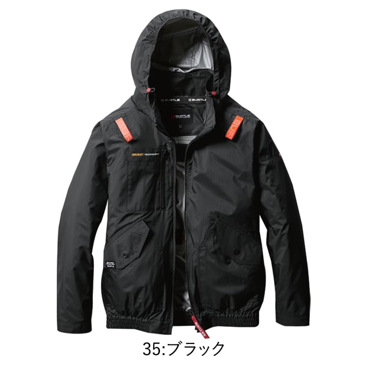 BURTLE Aircraft Long Sleeve Blouson AC2071 AIRCRAFT XL 35 Black (without fan)