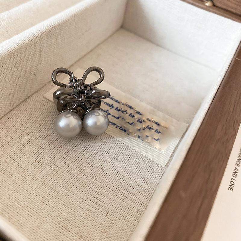 Мини-бант жемчужный маленькая заколка модная зажим-коготь клипса для челки боковой аксессуары для волос девочки женщины