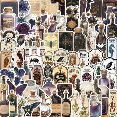 100 Dark Potion Bottle Specimens Graffiti Stickers Decorate Guitar Notebook Suitcase DIY Waterproof