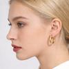 Gold earrings, large round style, electroplated round texture design, eye-catching earrings.