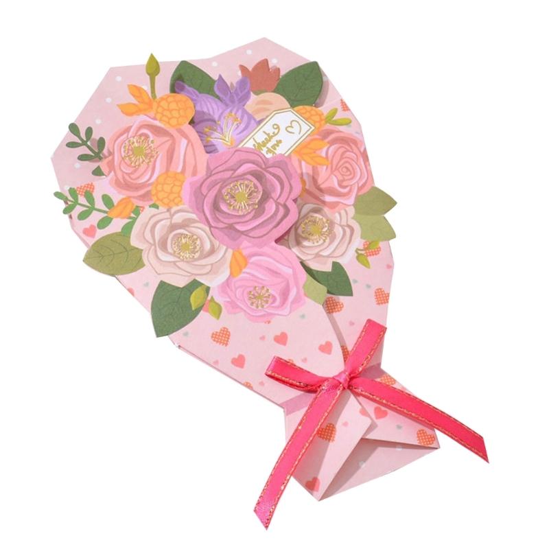 Mother Day Greetings Card Flower Bouquet Popup Card,Birthday Card,Gift Cards For Valentines Day,Graduation, Anniversary