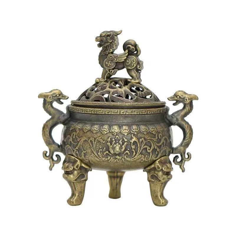 Popular Kirin Incense Burner Small Xiangyun Disk Incense Burner Household Ornament Indoor Creative Small Incense