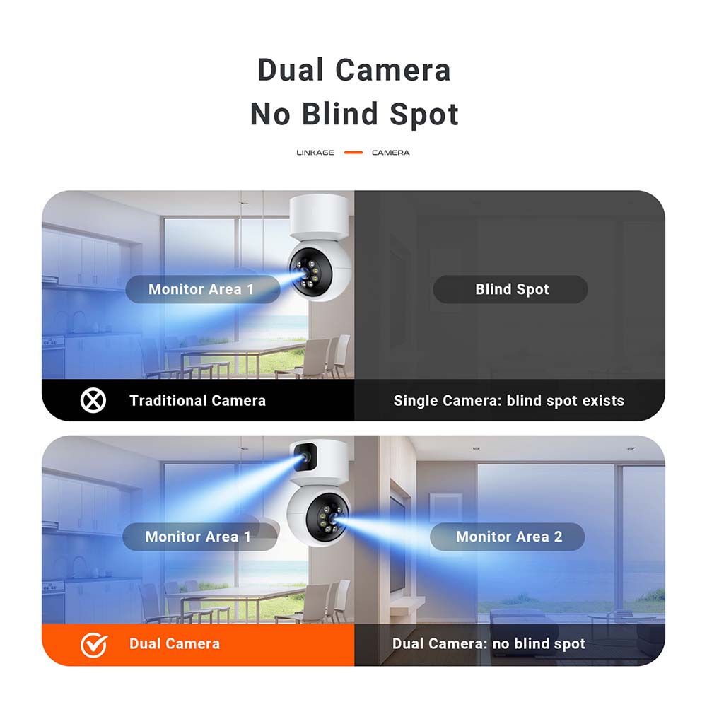 4MP Baby Monitor Dual-Linse Sicherheitschutz Mutter Kinder Wifi Kamera Innen Mini PTZ IP Videoüberwachung ICsee