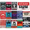 1pc, Game Metal Sign Can I Just Finish This Game Funny Game Door Sign for Boys Game Lover Bedroom Door Wall Decor 8x12 Inch
