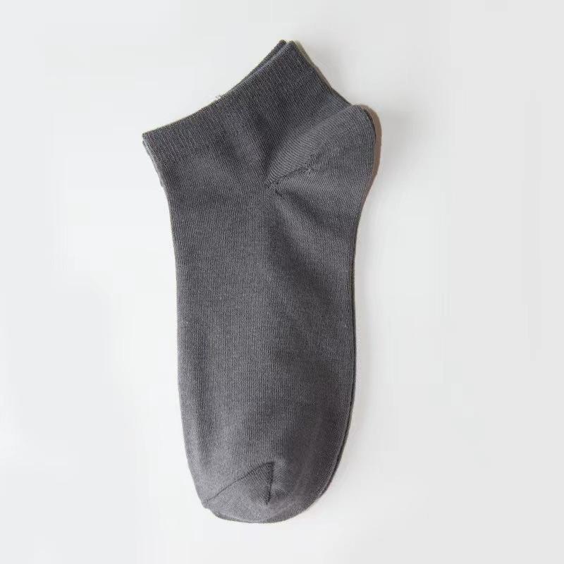 Men's Summer Thin Commercial Pure Color Sweat Absorbing Breathable Deodorant Low Top Socks