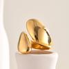 Chunky Open Twist Stackable Rings for Women, Bold Crossover Statement Ring Stainless Steel Jewelry