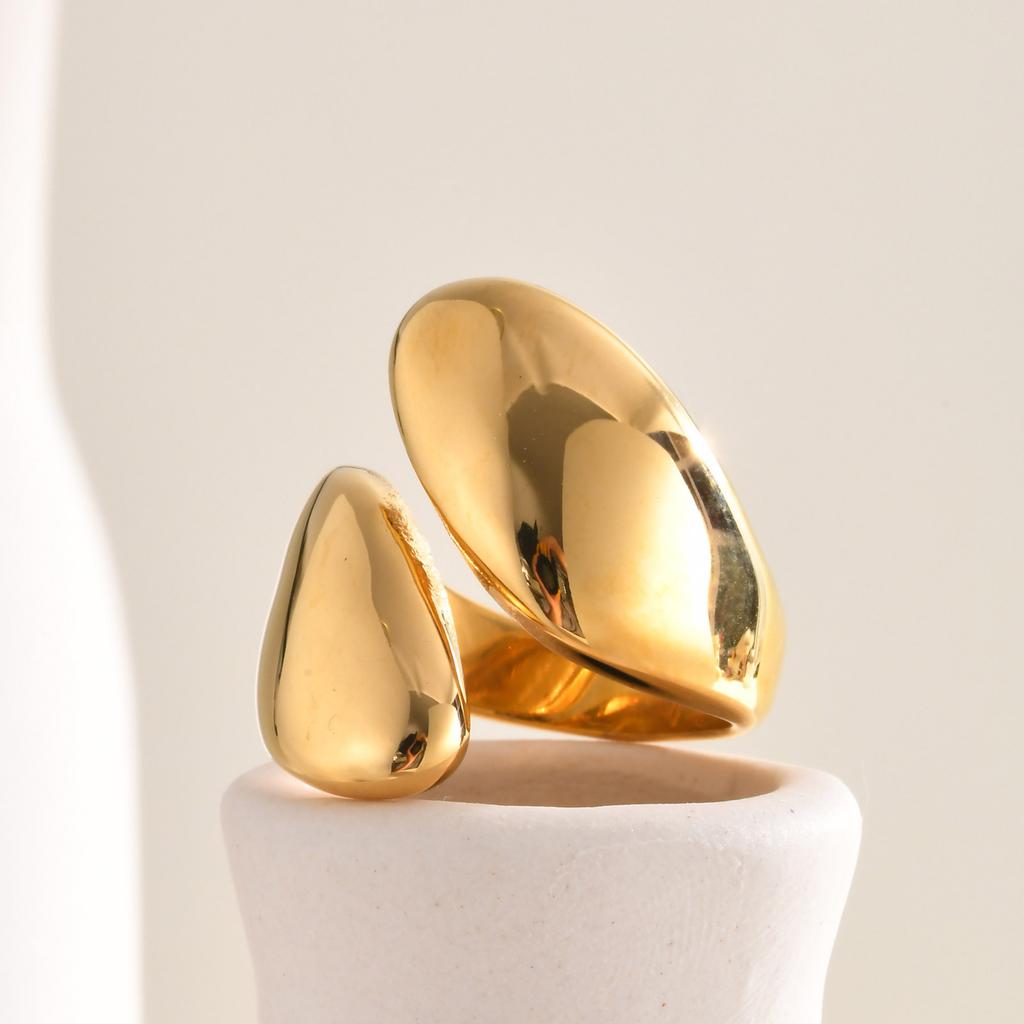 Chunky Open Twist Stackable Rings for Women, Bold Crossover Statement Ring Stainless Steel Jewelry