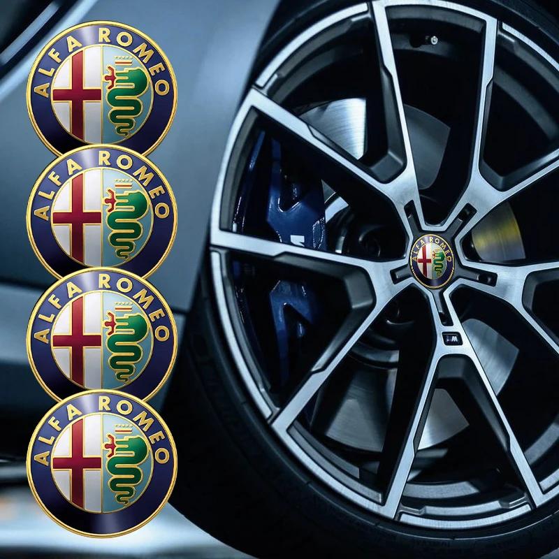 

For Alfa Romeo Car-styling 4pcs 56mm Auto Wheel Center Hub Caps Badge Decorative Sticker For Alfa Romeo Giulietta Spider GT Giul