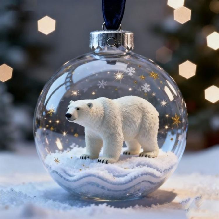 Christmas Wildlife Acrylic Ornament Set Efficient Shatterproof Decors Feature Detailed Animal Silhouettes Designs