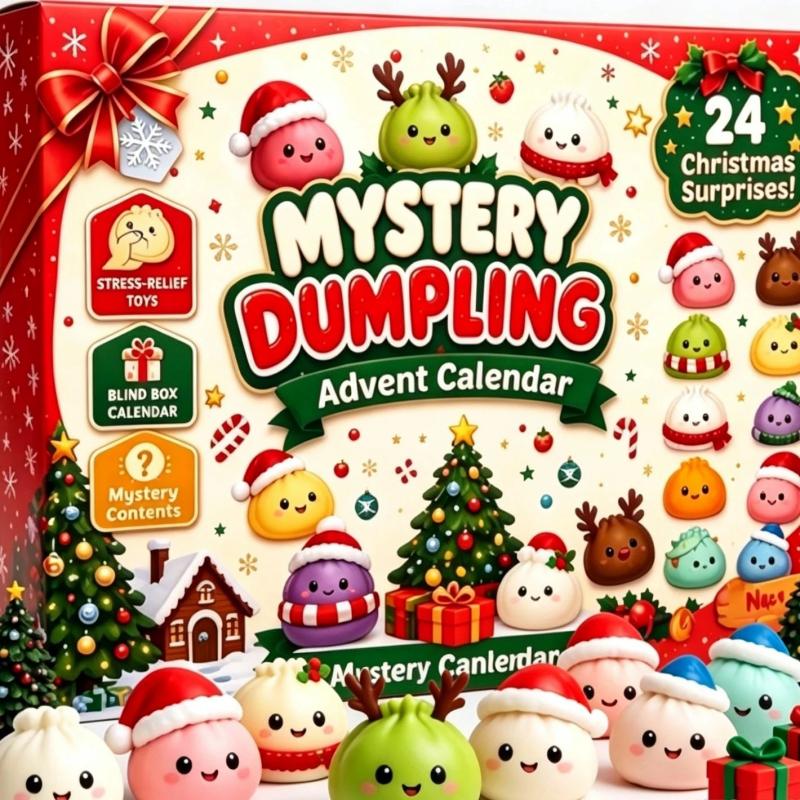 Christmas Dumpling Squishy Advent Calendar 11 Days Countdown Mystery Surprise Dumpling Anxiety Relief Slow Rising Decompression