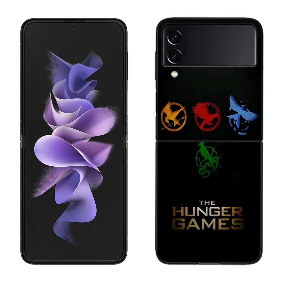 

The H-Hungerrrs Games Phone Case For Samsung Z Flip 7 6 5G Galaxy Z Flip 5 4 3 Black Hard Cell Cover Luxury PC Shell Coque Samsung Z Flip 4 5G